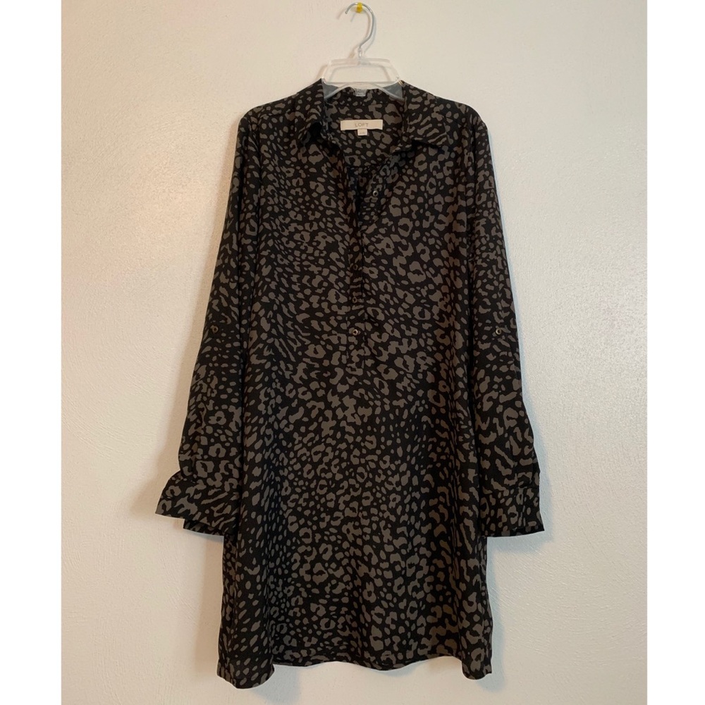 LOFT Animal Print Dress - Picture 1 of 4